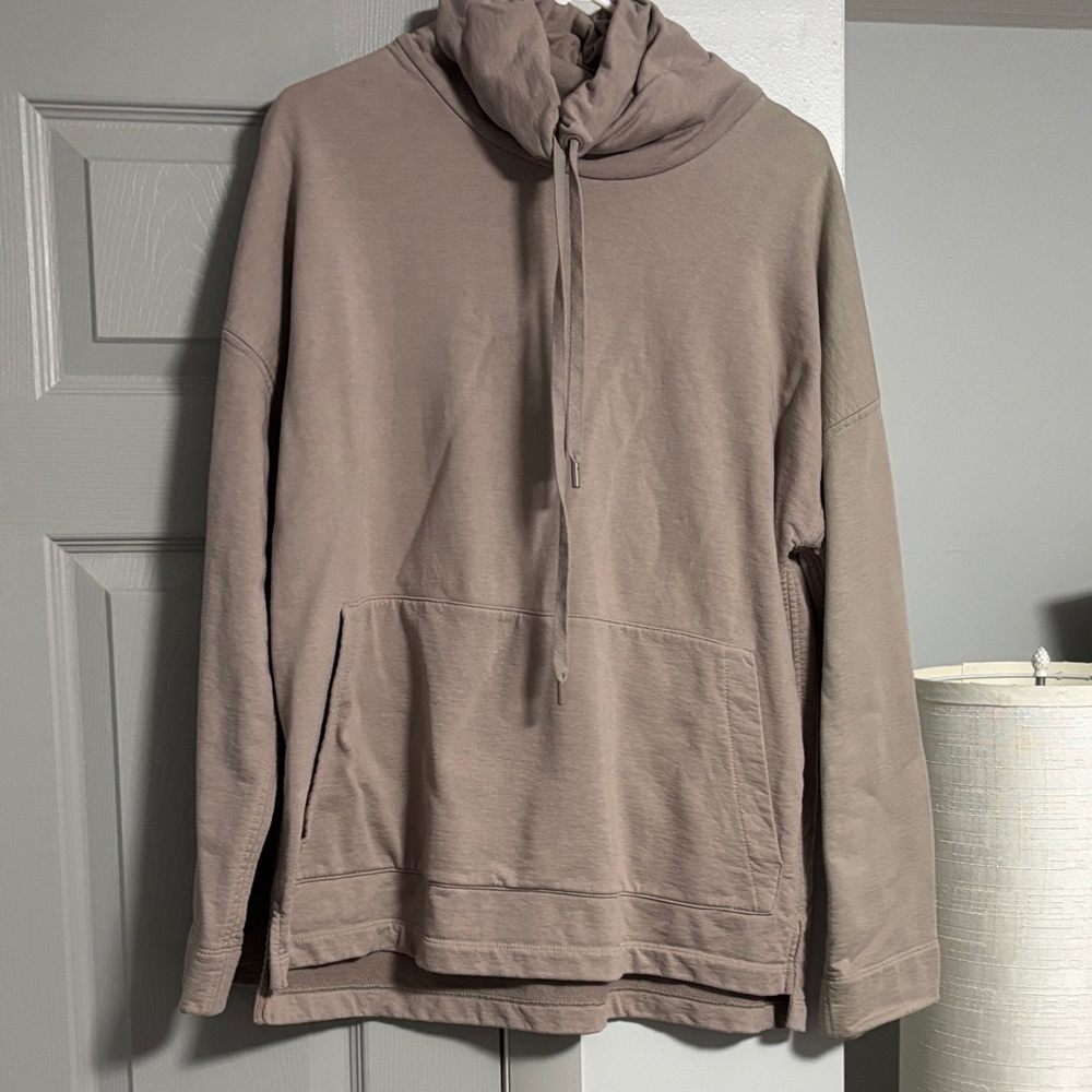 MM Lafleur Taupe Drawstring Funnel Neck Sweatshirt